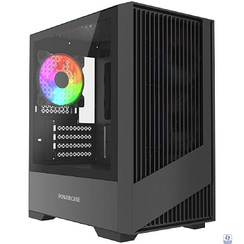 Powercase Корпус Mistral Micro A12B, Tempered Glass, 3x120mm FRGB fan, чёрный, mATX  (CMMA12B-L3)