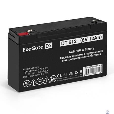 Exegate EP234537RUS Аккумуляторная батарея DT 612 (6V 12Ah, клеммы F1)
