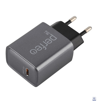 PERFEO Сетевое зарядное устройство с разъемом TYPE-C, 20W, серый (I4668)