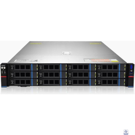 Gooxi SR201-D12R-NV-G2 2U, 2x Socket SP5; 24x DDR5; 12x 3.5" (2.5") SATA/SAS/NVMe;2x 2.5" rear SAS/SATA; 2x 2.5" rear NVMe ; 2х M.2 NVMe 2280; 2xPCIe 5.0x16; 4xPCIe 5.0x8; OCP3.0; 2x1GbE i350; IPMI; 