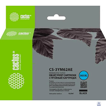 Картридж струйный Cactus CS-3YM62AE 305XL черный (18мл) для HP DeskJet 2320/2710/2720/4120