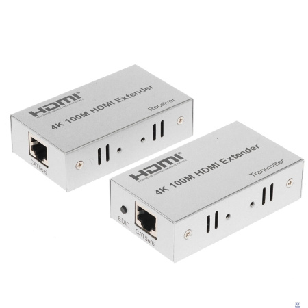 ORIENT VE047, HDMI 4K extender (Tx+Rx), активный удлинитель до 100 м по одной витой паре, HDMI 1.4b, 4K@30Hz/ 1080p@60Hz/3D, HDCP, подключается кабель UTP Cat5e/6, питание от внешних БП 5В/1А, (30161)