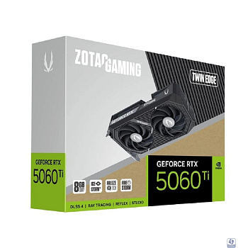 Видеокарта ZOTAC GAMING GeForce RTX 5060 Ti Twin Edge 8Gb DDR7 128 bit 2407/2572 MHz  3*DP/HDMI  2*FAN (ZT-B50610E-10M) RTL