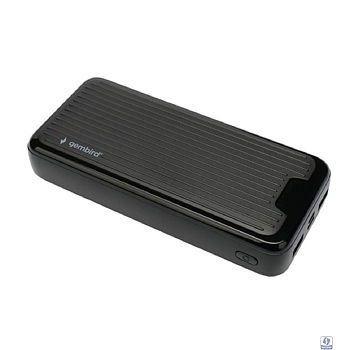 Gembird Портативный аккумулятор, 20000мАч, 2A, черный (GPB-20)