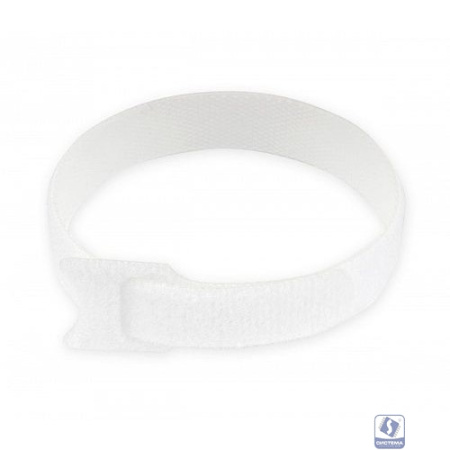 Хомуты-липучки на основе ленты Velcro® VT-200x11WT  200 x 11 мм, белые (12 шт.)