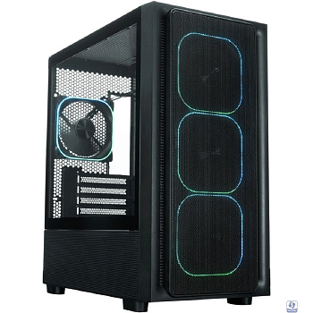 XASTRA Корпус  A411M 4ARGB-FG Black mATX/Mesh /ScrewlessTG+mesh panel/ 4x120mm ARGB PWM FG fans/ A411M-4FG12A