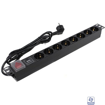 Exegate EX280846RUS Блок розеток ExeGate ServerPro PDU-19H807 Al-8S-EU2-SW-SPD1, 19",1U,алюм, 8Sch, евровилка, 2м, SPD1