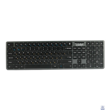 Повреждение упаковки Клавиатура беспроводная Gembird KBW-8460, 103кл+5 доп, 12Fn, ножничная, тихая, BT 5.0/2.4 ГГц, черная