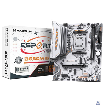 MAXSUN MS-eSport B650M WIFI6 ICE (Socket AM5, mATX, 2*DDR5(96Gb), DP/HDMI, 2*SATA3, 2*M.2, 1*PCIEx16/1*PCIEx1, 2*USB 2.0, 4*USB 3.2, LAN 1*1G,  Bluetooth,  Wi-Fi 802.11ax, RTL)