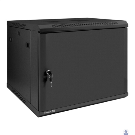 Exegate EX298619RUS Шкаф телекоммуникационный 19" настенный 9U ExeGate EC-WM-9U.450.M.BLACK (19”, 9U, 600x450x500mm (ШхГхВ), передняя дверь металл, съемные боковые панели, пыле- и влагозащита IP23, че