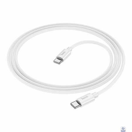 HOCO Кабель USB2.0 Hoco Type-C/Type-C, 3А, 60Вт, силиконовая оплетка, X87, 1м, белый, коробка