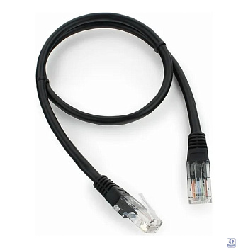 Cablexpert PP12-0.5M/BK Патч-корд UTP кат. 5e, 0.5м, литой, многожильный, чёрный (PP12-0.5M/BK)
