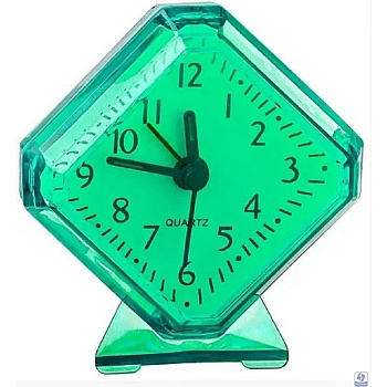 Perfeo Quartz часы-будильник "PF-TC-002", ромб. 7,5*8,5 см, зелёные