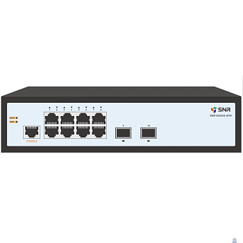 SNR SNR-S5010G-8TM Управляемый коммутатор уровня 2, 8 портов 10/100/1000Base-T, 2 порта 1/2.5G SFP, встроенный БП ~220V AC