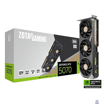 Видеокарта ZOTAC GAMING GeForce RTX 5070 SOLID OC 12Gb DDR7 192 bit  2165/2542 MHz  3*DP/HDMI  3*FAN(ZT-B50700J-10P) RTL