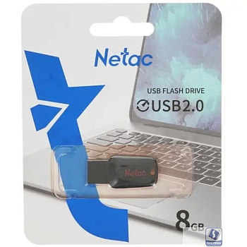 Netac USB Drive 8GB U197 NT03U197N-008G-20BK USB2.0 черный/красный