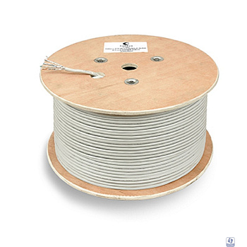 Cabeus STP-4P-Cat.6a-SOLID-IN-PVC Кабель витая пара экранированная STP (U/FTP), категория 6a (10GBE), 4 пары, (23 AWG), одножильный (solid), каждая пара в экране (фольга) (305 м), PVC нг(А)-LS