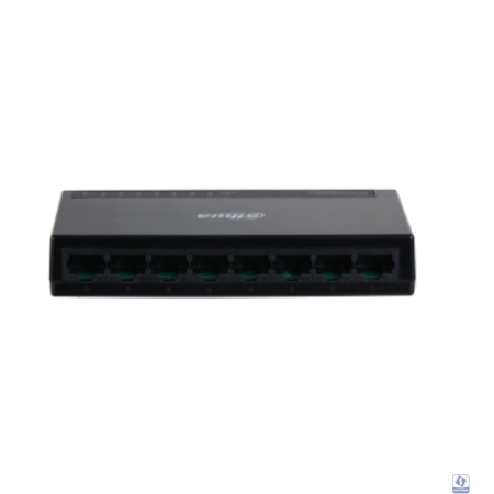 DAHUA DH-PFS3008-8GT-L 8-портовый гигабитный неуправляемый коммутатор, 8xRJ45 1Gb, коммутаця 16 Гбит/с, MAC-таблица 2K, пластик