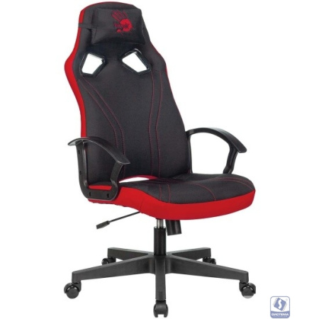Кресло игровое A4TECH Bloody GC-150, на колесиках, ткань, черный/красный