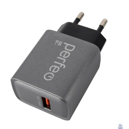 PERFEO Сетевое зарядное устройство с разъемом USB, QC3.0, 18W, серый (I4667)