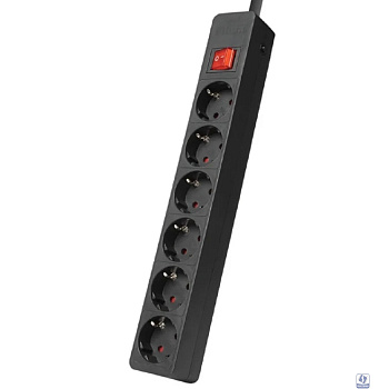 Filum Сетевой фильтр FL-SP6-5.0M-16, 4000 Вт., 6 розеток, защитные шторки, шнур 5.0 м., черный 