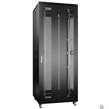 Cabeus ND-05C-42U80/80-BK Шкаф монтажный телекоммуникационный 19" напольный для распределительного и серверного оборудования 42U 800x800x2055mm (ШхГхВ) передняя и задняя перфорированные двери, ручка с