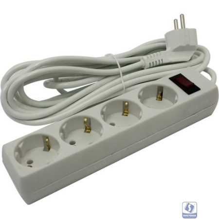 Exegate EX279401RUS Удлинитель ExeGate EC-4-5W (4 розетки, 5м, евровилка, белый)