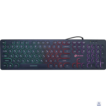 Клавиатура Oklick 420MRL черный USB slim Multimedia LED [1091226]