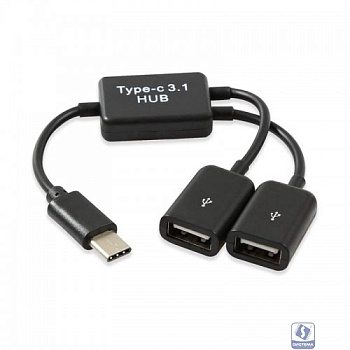 KS-is KS-813 Адаптер OTG 2xUSB 2.0 F в USB-C M 													
