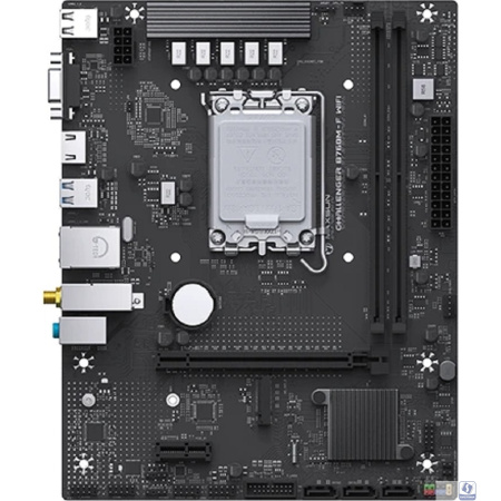 MAXSUN MS-Challenger B760M-F WIFI (Socket 1700, mATX, 2*DDR4(64Gb), VGA/HDMI, 3xSATA3, 1*M.2,1xPCI-E x16/1xPCI-E x1, 2*USB 2.0, 2*USB 3.2 Gen1, LAN 1*1G, Bluetooth, Wi-Fi 802.11ac, RTL)
