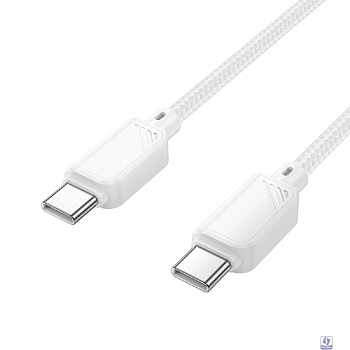 HOCO Кабель USB2.0 Hoco Type-C/Type-C, 3А, 60Вт, нейлоновая оплетка, X113, 1м, белый, коробка