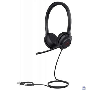Проводная гарнитура Yealink UH35 Dual UC USB-C/A Дуо, HD звук, шумоподавление, LED-индикатор, USB-C/A (UH35 Dual UC USB-C/A)