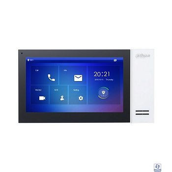 DAHUA DHI-VTH2421FW-P Монитор видеодомофона IP 7 дюймовый, белый, ёмкостной сенсорный экран, встроенная карта памяти до 8Гб, питание DC 12В/PoE