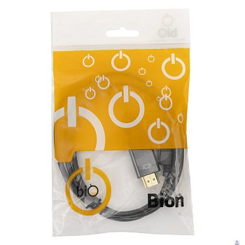 Bion Кабель DisplayPort - HDMI, 20M/19M, однонаправленный конвертор сигнала с DisplayPort в HDMI, 1 м, черный [BXP-CC-DP-HDMI-010]