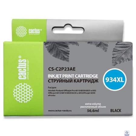 Cactus C2P23AE Картридж №934XL для HP DJ Pro 6230/6830 черный