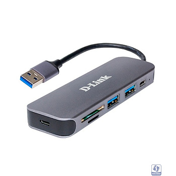 D-Link DUB-1325/A1A Концентратор с 2 портами USB 3.0, 1 портом USB Type-C, слотами для карт SD и microSD и разъемом USB 3.0