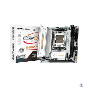 MAXSUN MS-eSport B650ITX WIFI ICE (Socket AM5, mini-ITX, 2*DDR5(96Gb), DP/HDMI,  2*SATA3, 2*M.2,  1*PCIEx16, 4*USB2.0, 2*USB 3.0,  LAN 1*2,5G, Bluetooth5.2,  Wi-Fi 802.11ax, RTL)