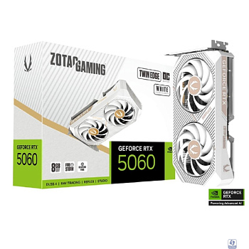 Видеокарта ZOTAC GAMING GeForce RTX 5060 Twin Edge OC White Edition  8GB GDDR7 128bit 2280/2527MHz 3*DP/HDMI 2*FAN (ZT-B50600Q-10M) RTL