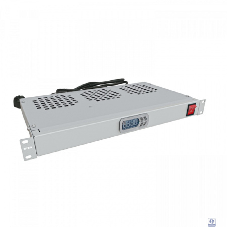 NTSS Модуль вентиляторный NTSS крепление на 19 1U, 3 элемента, электронный термоконтроллер, цифровой термодатчик, серый RAL 7035 NTSS-FAN3/19T