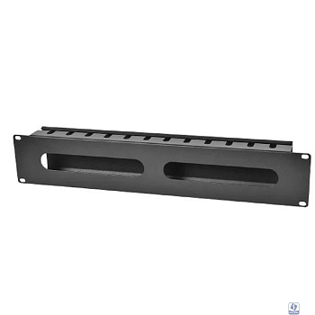 ЦМО Горизонтальный кабельный органайзер 19" 2U с крышкой, цвет чёрный ГКЗ-2U-9005