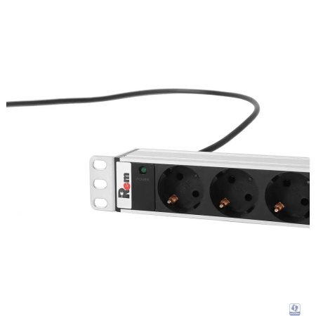 REM Вертикальный блок розеток Rem-16 с инд., 25 Shuko, 16A, алюм., 42-48U, шнур 3 м. (R-16-25S-I-1820-3)