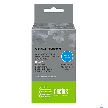 Картридж ленточный Cactus CS-M21-750595WT черный для Brady BMP21-PLUS, BMP21-LAB