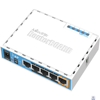 MikroTik RB951Ui-2nD Беспроводной маршрутизатор,  hAP 2.4Ghz, 5xLAN, 2.4 ГГц 802.11b/g/n, MIMO 2x2, 22 дБм