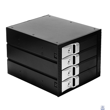 Exegate EX264645RUS Корзина для HDD Exegate HS435-01 (универсальная, на 4*3,5" SATA/SAS HDD, занимает 3*5,25" отсека)