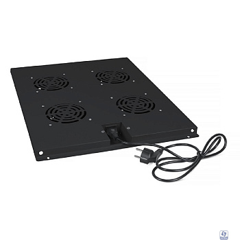 Cabeus TRAY-80-BK Модуль вентиляторный с 4-я вентиляторами для установки в напольные шкафы серии SH-05C, ND-05C глубиной 800мм, цвет черный (RAL 9004)