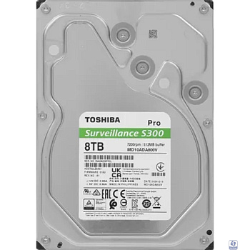 8TB Toshiba Surveillance S300 Pro (MD10ADA800V )  3.5" 7200RPM 512MB SATA 