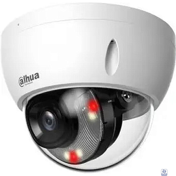 DAHUA DH-IPC-HDBW2449EP-S-IL-0360B Уличная купольная IP-видеокамера SmartDualLight 4Мп, 1/2.9” CMOS, объектив 3.6мм, видеоаналитика, микрофон, ИК 30м, LED 30м, IP67, металл