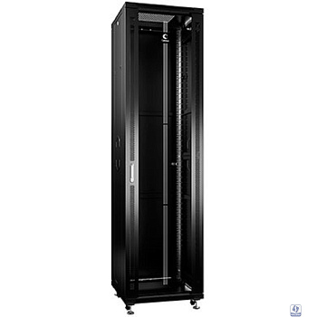 Cabeus SH-05C-47U60/100-BK Шкаф монтажный телекоммуникационный 19" напольный для распределительного и серверного оборудования 47U 600x1000x2277mm передняя стеклянная и задняя сплошная металлическая дв
